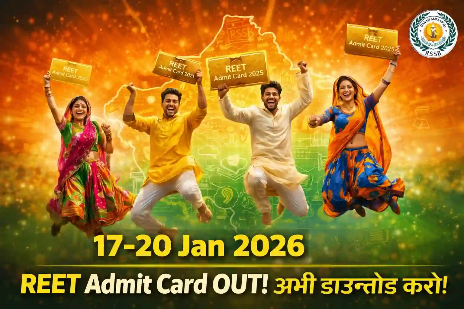 REET Admit Card 2025 जारी! लाखों टीचर उम्मीदवारों के लिए खुशखबरी, 17 जनवरी से एग्जाम