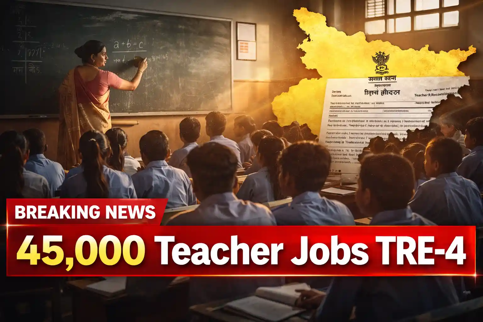 TRE 4 Bihar Teacher Recruitment आज बड़ी घोषणा: 45,000 नई नियुक्तियां, युवाओं के लिए सुनहरा मौका