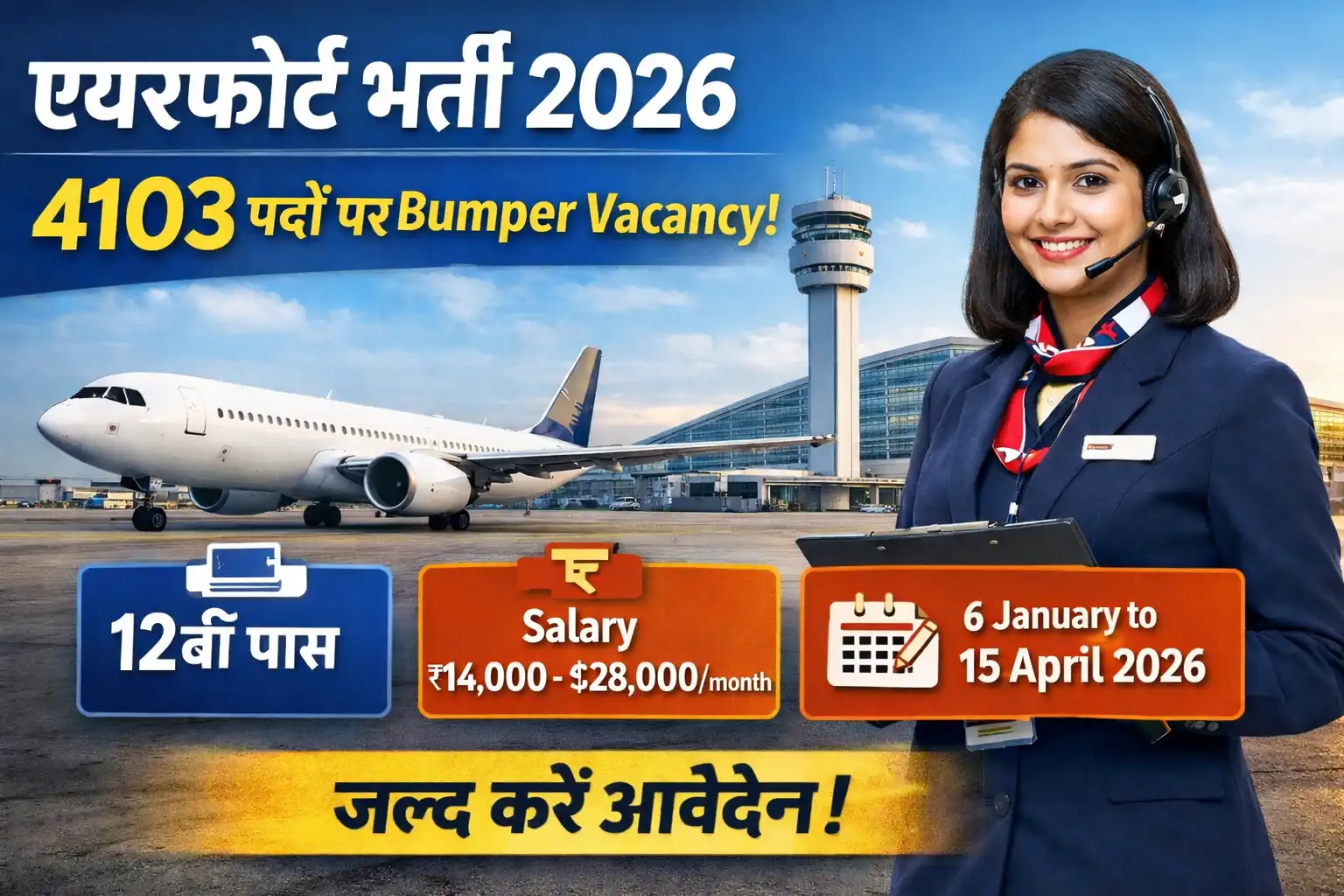 Airport Bharti 2026 12th Pass: 4103 पदों पर निकली बंपर वैकेंसी, जानें पूरी डिटेल